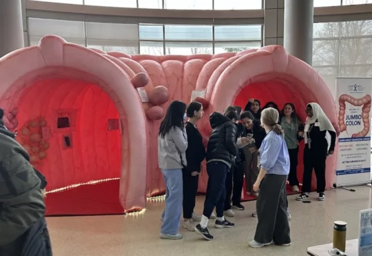 Jumbo colon exhibit brings colorectal cancer awareness to Quispamsis