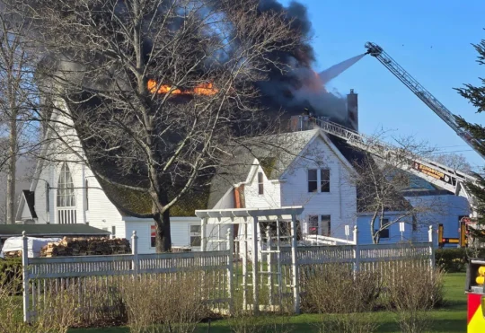 Multiple Fire Departments respond to Baptist Church Fire in Bridgetown