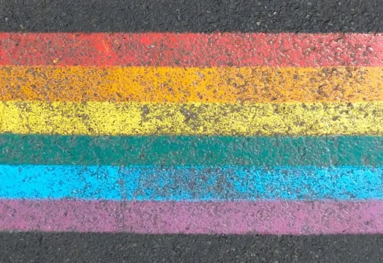 Rainbow crosswalk at Belleisle school damaged