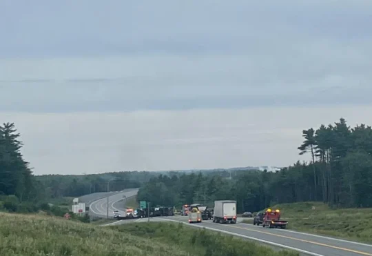Highway 103 closed near Bridgewater due to transport truck rollover