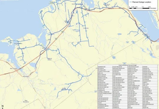 Planned power outage for roads along Hwy. 104 in Quad Counties