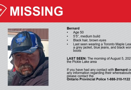 OPP looking for missing man in Pickle Lake area