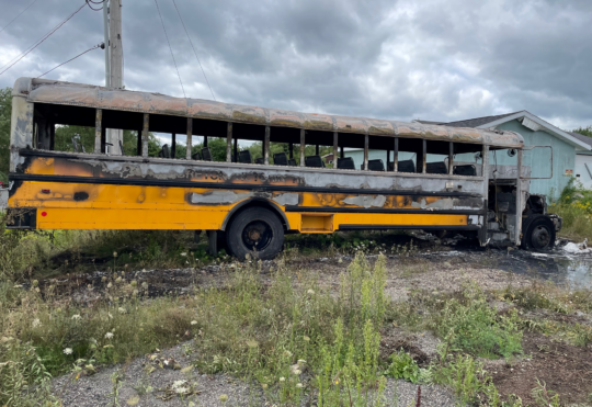Two arrested after Baddeck bus fire