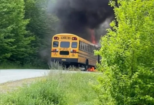 Investigation underway after school bus fire in Hammonds Plains