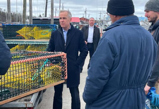 PM Carney gets warm welcome on tour of Pubnico wharf