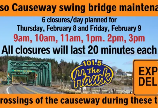 Canso Causeway delays Thursday and Friday