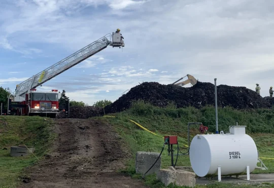 Compost fire at Yarmouth County Solid Waste Park
