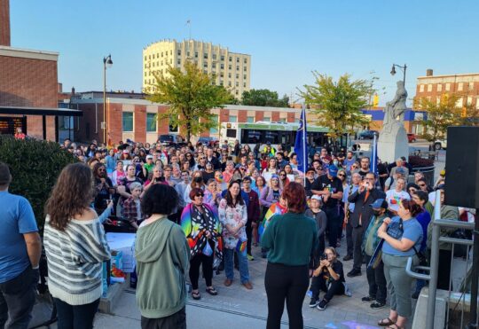 Residents rally in support of the LGBTQ+ community