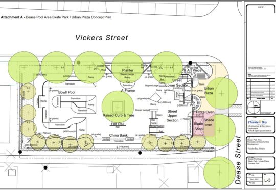 Dease Park skate plaza concept moving forward