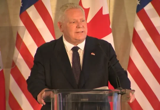 Ford pauses campaign to promote trade