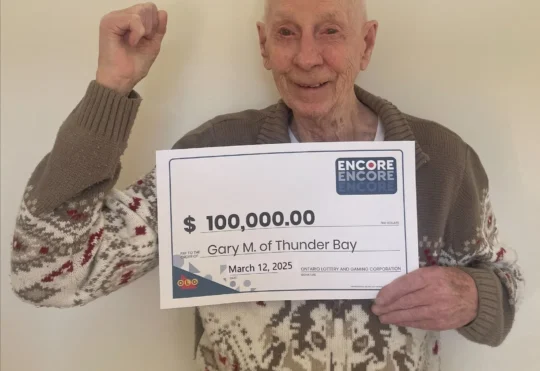 Thunder Bay man wins $100,000 on Lotto 6/49 Encore