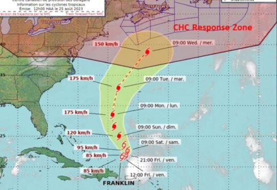 Hurricane Centre issues first bulletin on Tropical Storm Franklin
