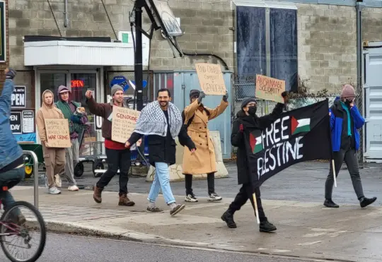 Residents rally against Gaza conflict