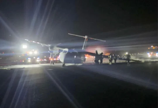 Blown tire leads to fiery landing at Halifax airport over holidays