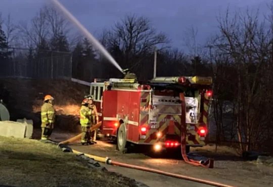 Fire breaks out at encampment near MacDonald Bridge