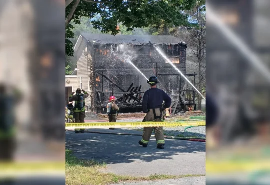 Fire badly damages home near Hwy 7 in Westphal