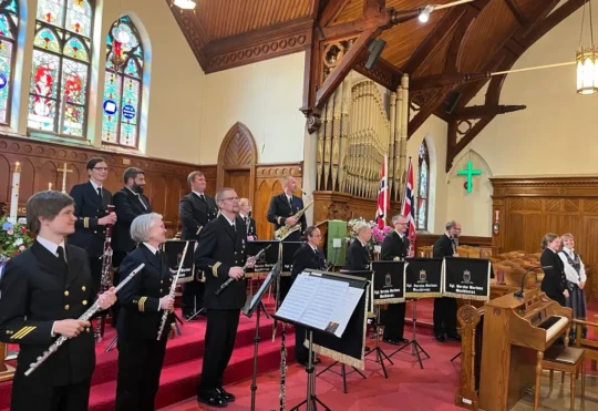 Norwegian Navy Band honours WWII ties during special visit to Lunenburg