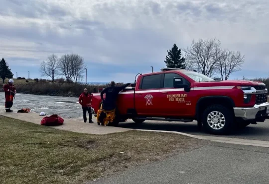 Two people treated at local hospital after being rescued from Neebing River