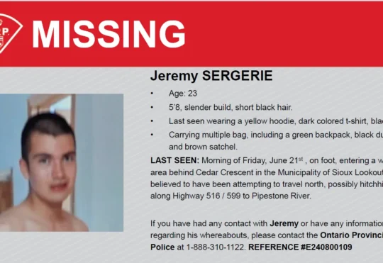 Sioux Lookout OPP search for missing man