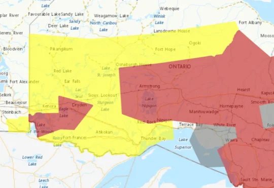 Tornado and Severe Thunderstorm Watches issued across northwestern Ontario