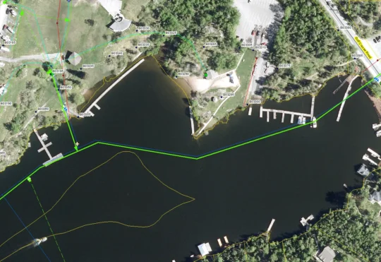 Water line surfaces near Kenora park
