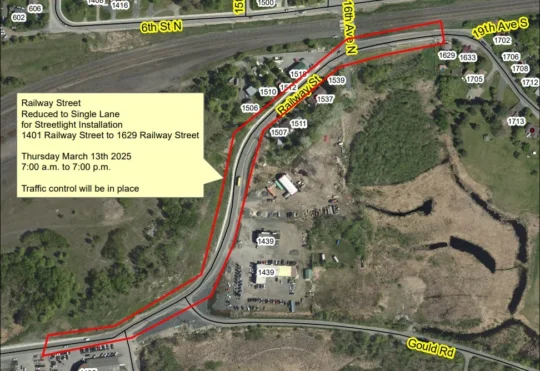 Traffic advisory: Expect delays Thursday on Railway Street