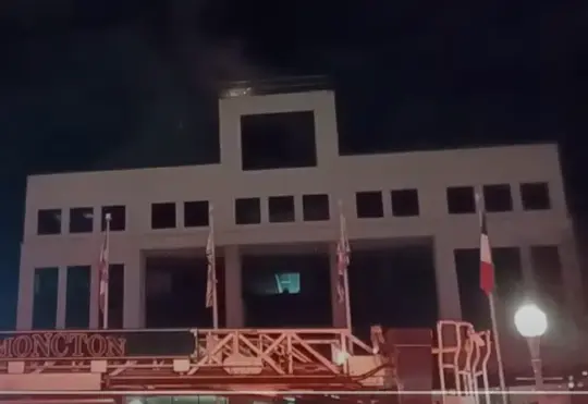 Fire in roof at Moncton City Hall