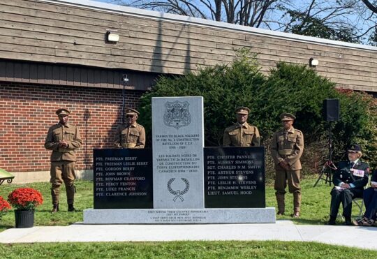 Monument unveiled for all-black Battalion from Yarmouth