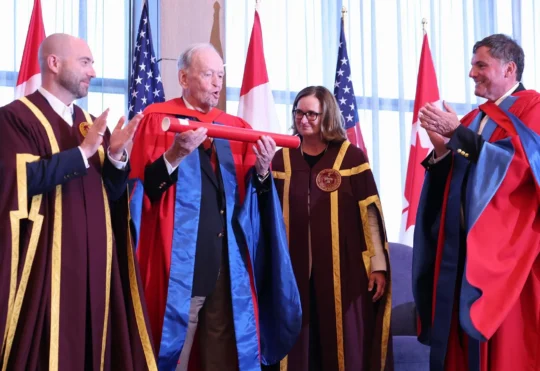 Former PM receives honorary degrees from N.B. university