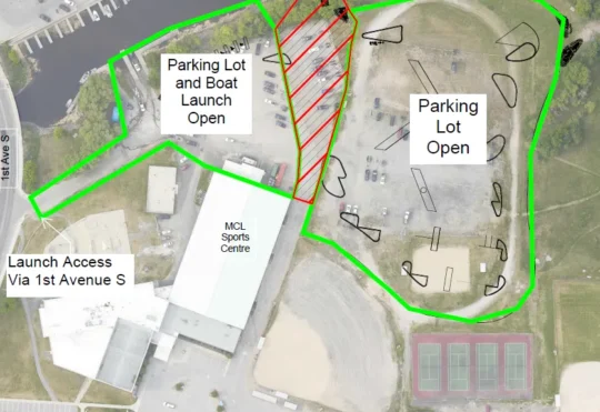 Paving work at Rec. Center boat launch area