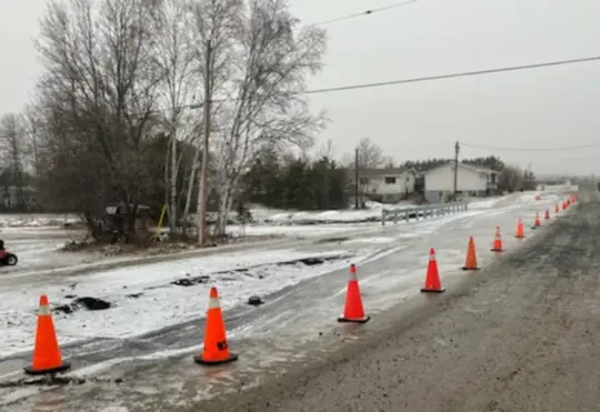 “Winter” weather damages roadway