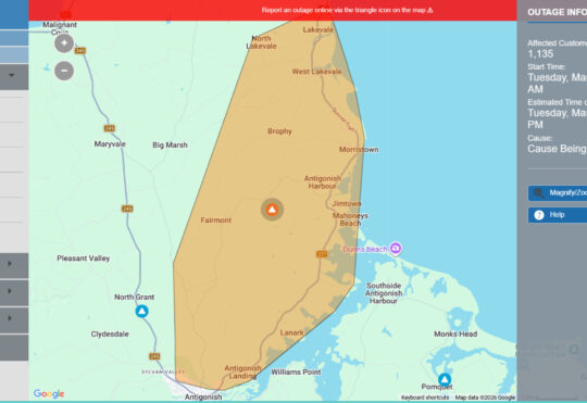 Power Outage in County of Antigonish on Tuesday