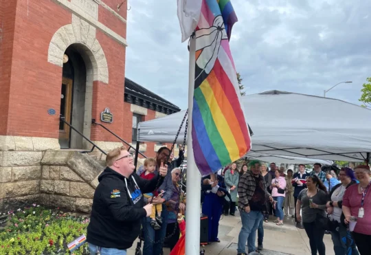 Pride flag raised at city hall