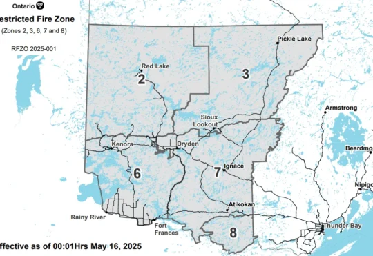 Restricted Fire Zone being put in place west of Thunder Bay