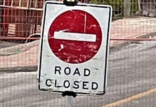 Two road closures to start the week
