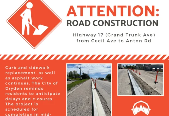 Paving work nearly complete on Highway 17 in Dryden