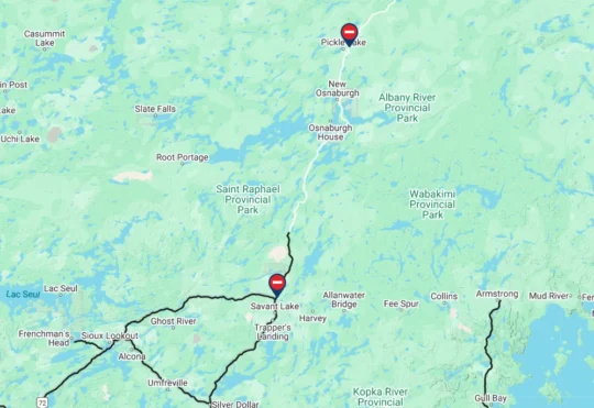 Part of Highway 599 closed because of weather