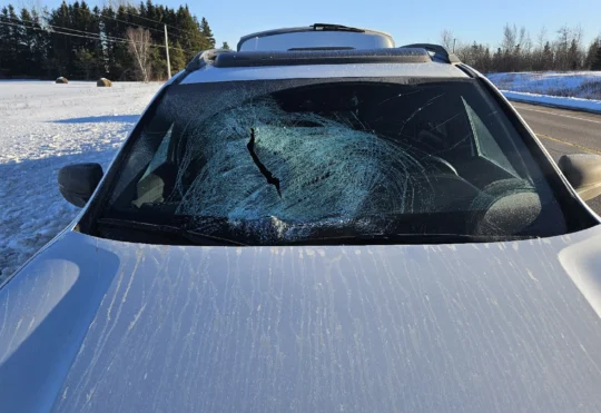 Passenger hurt after vehicle struck by ice: RCMP