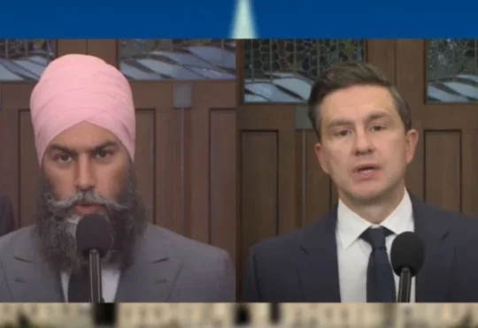 Poilievre and Singh weigh in on U.S. tariffs and Canadian response