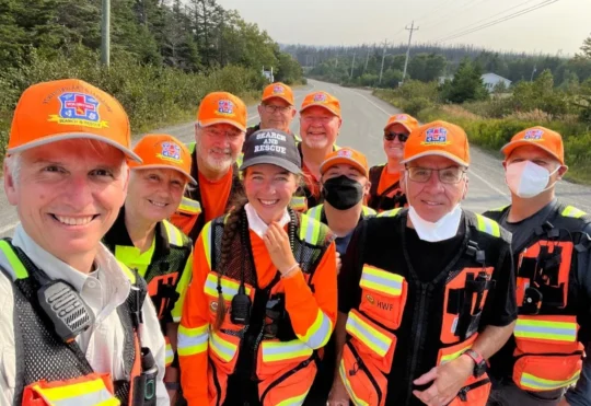 Search and rescue team training on Sunday in Antigonish