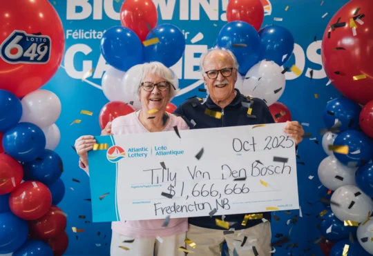 Fredericton couple shares Lotto 6/49 jackpot win