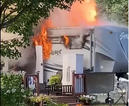 Trailer fire at Shediac campground