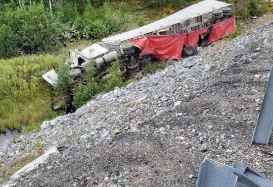 No injuries following semi rollover