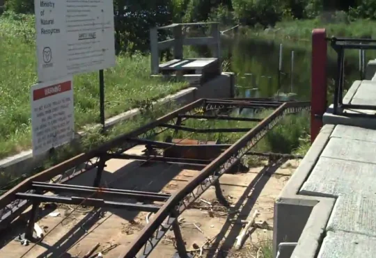 Repairs being made on Turtle Portage Marine Railway