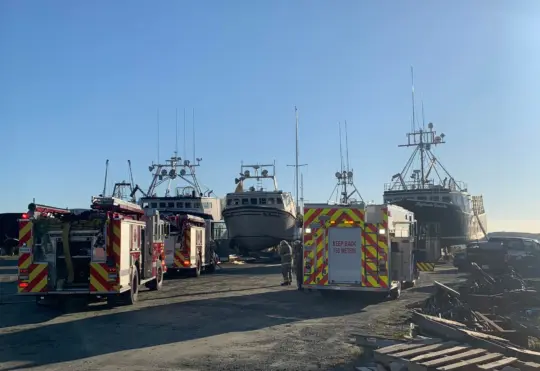 Minor boat fire at Lobster Rock Wharf in Yarmouth
