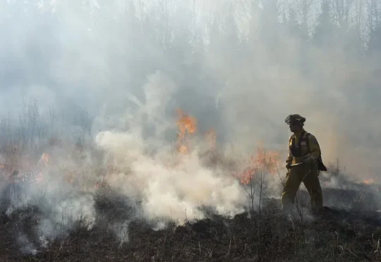 Wildfire closes roads in Richmond County