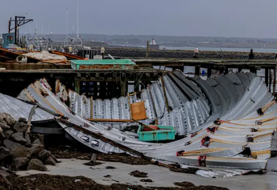 Damage in Yarmouth Bar after storm